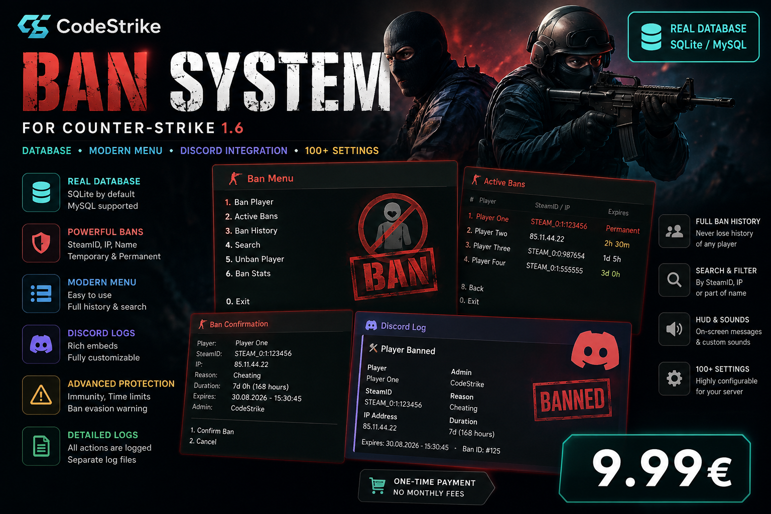[AMXX] CodeStrike Ban System – Advanced Ban Management