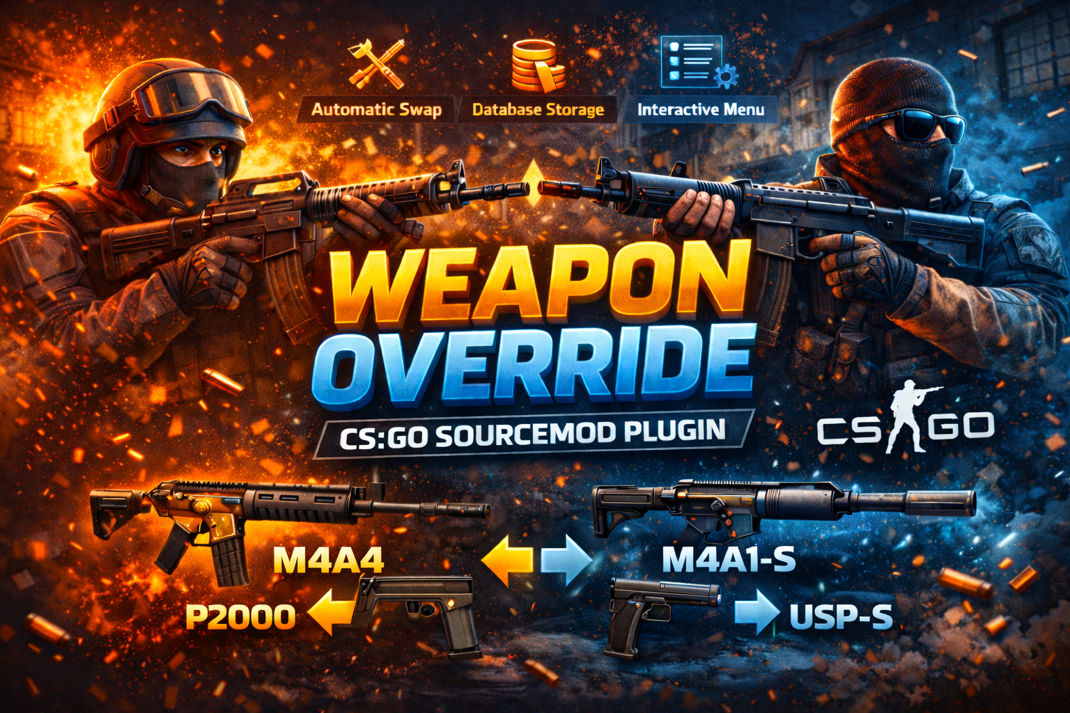 CS:GO Weapon Swap – P2000 to USP-S & M4A4 to M4A1-S Override
