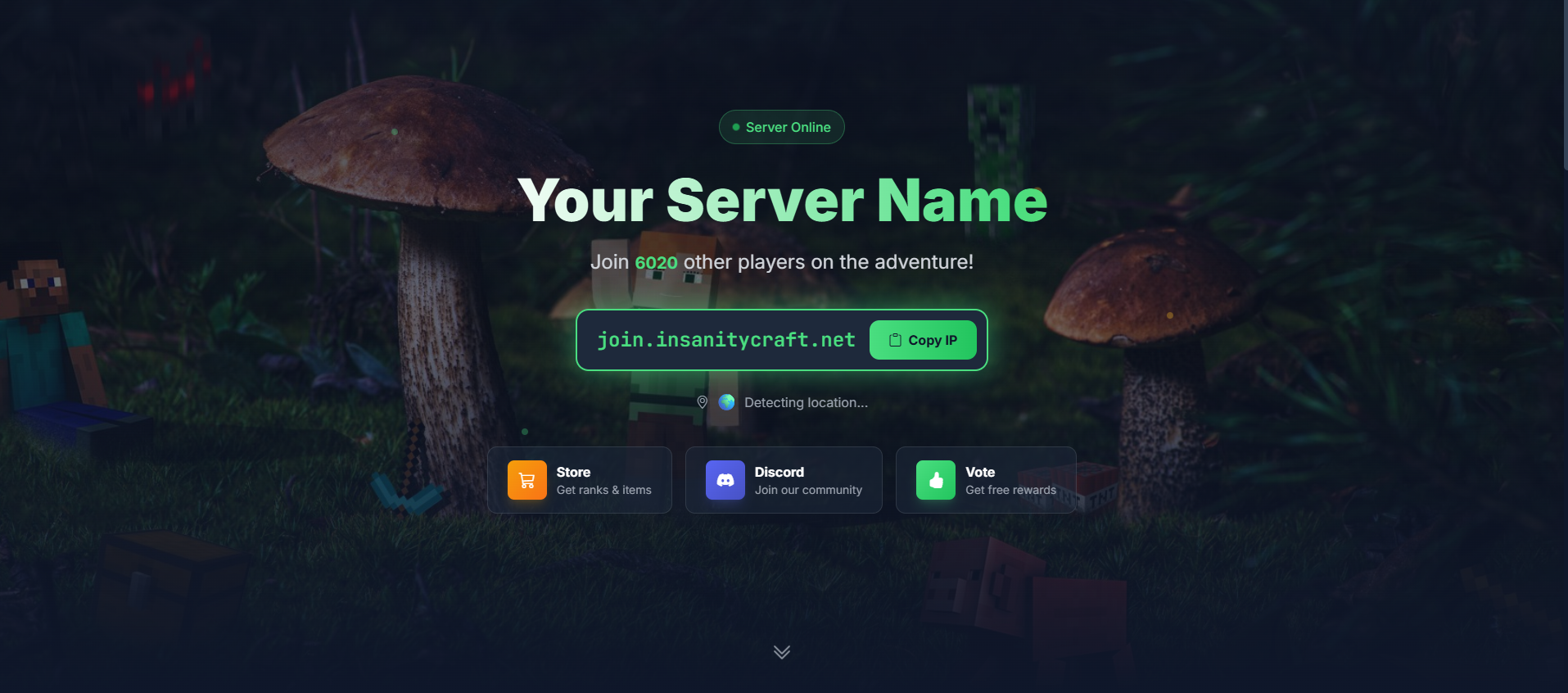 CubicHome - Premium Minecraft Portal & Landing Page