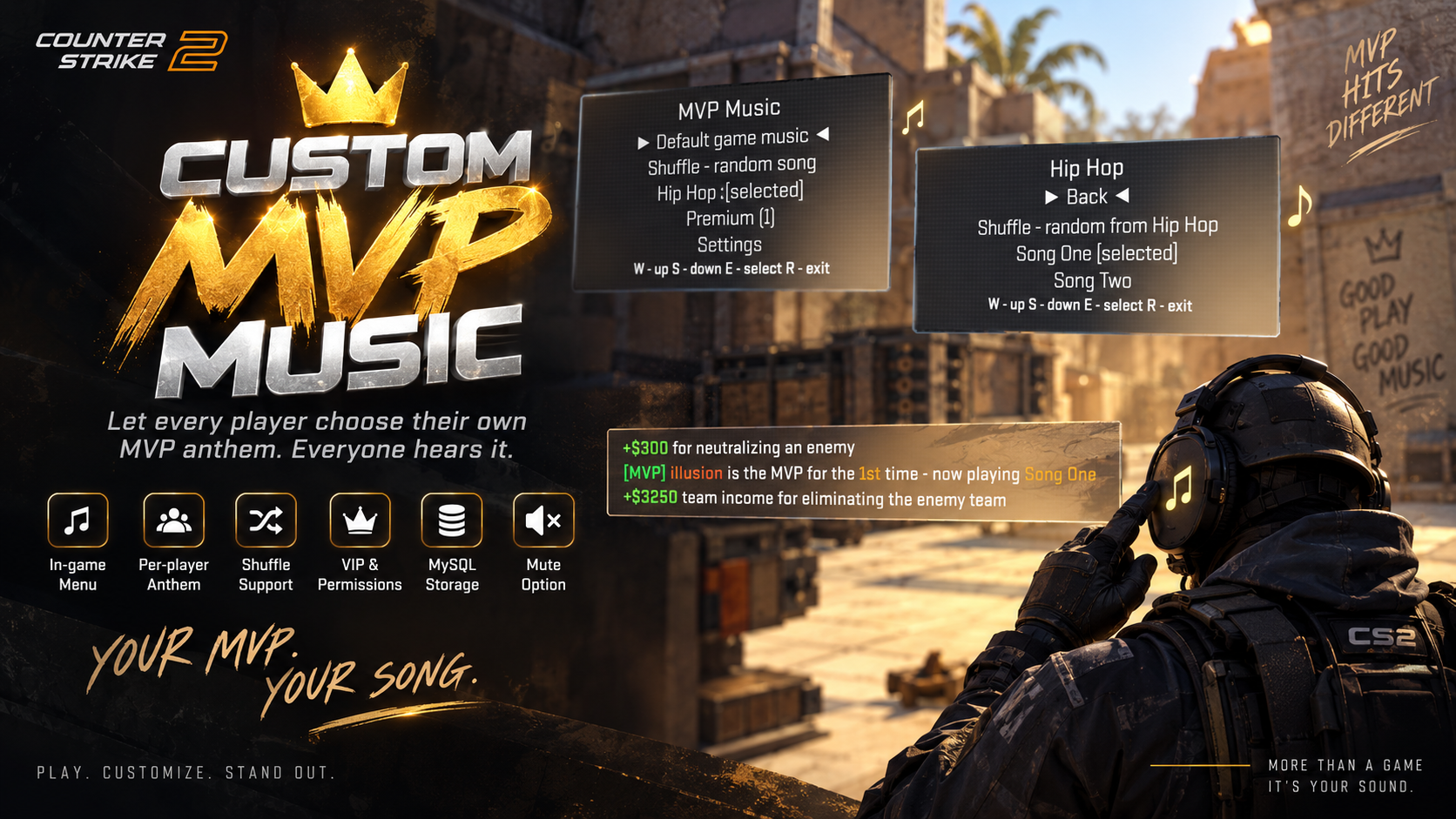 Custom MVP Music — Player-Selected MVP Anthems for CS2