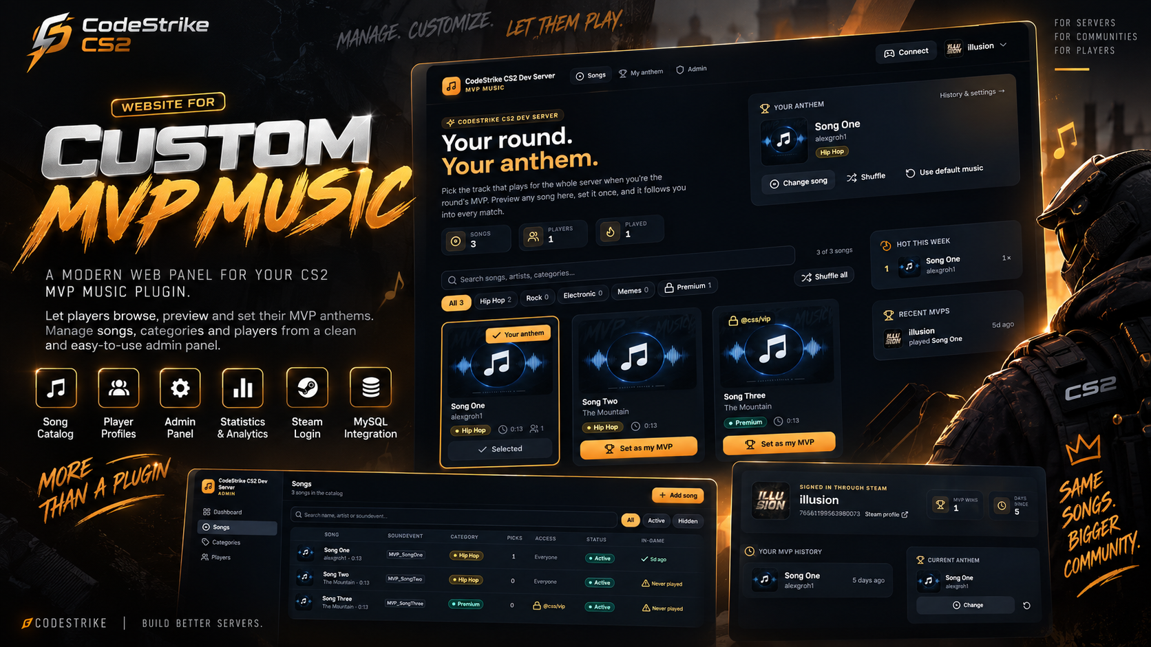 Custom MVP Music — Web Panel for CS2 Custom MVP Anthems