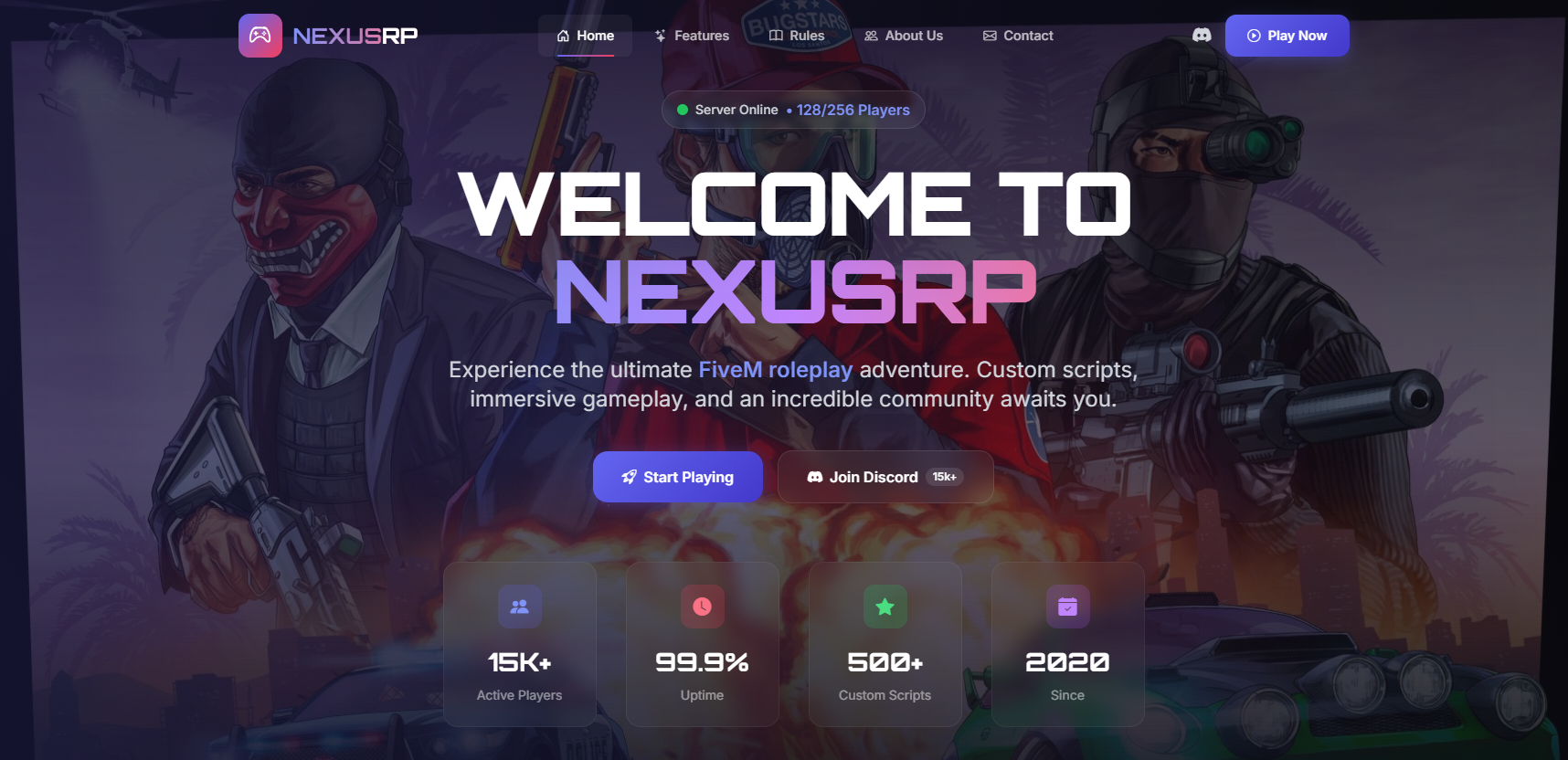 NexusRP | Ultimate FiveM Server Website Template