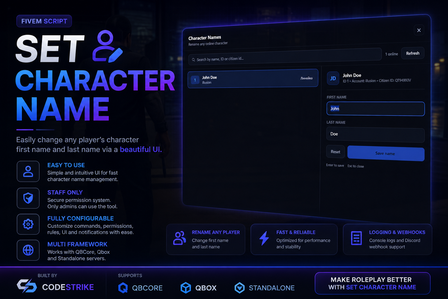 [QBOX-QBCORE] Set Character Name